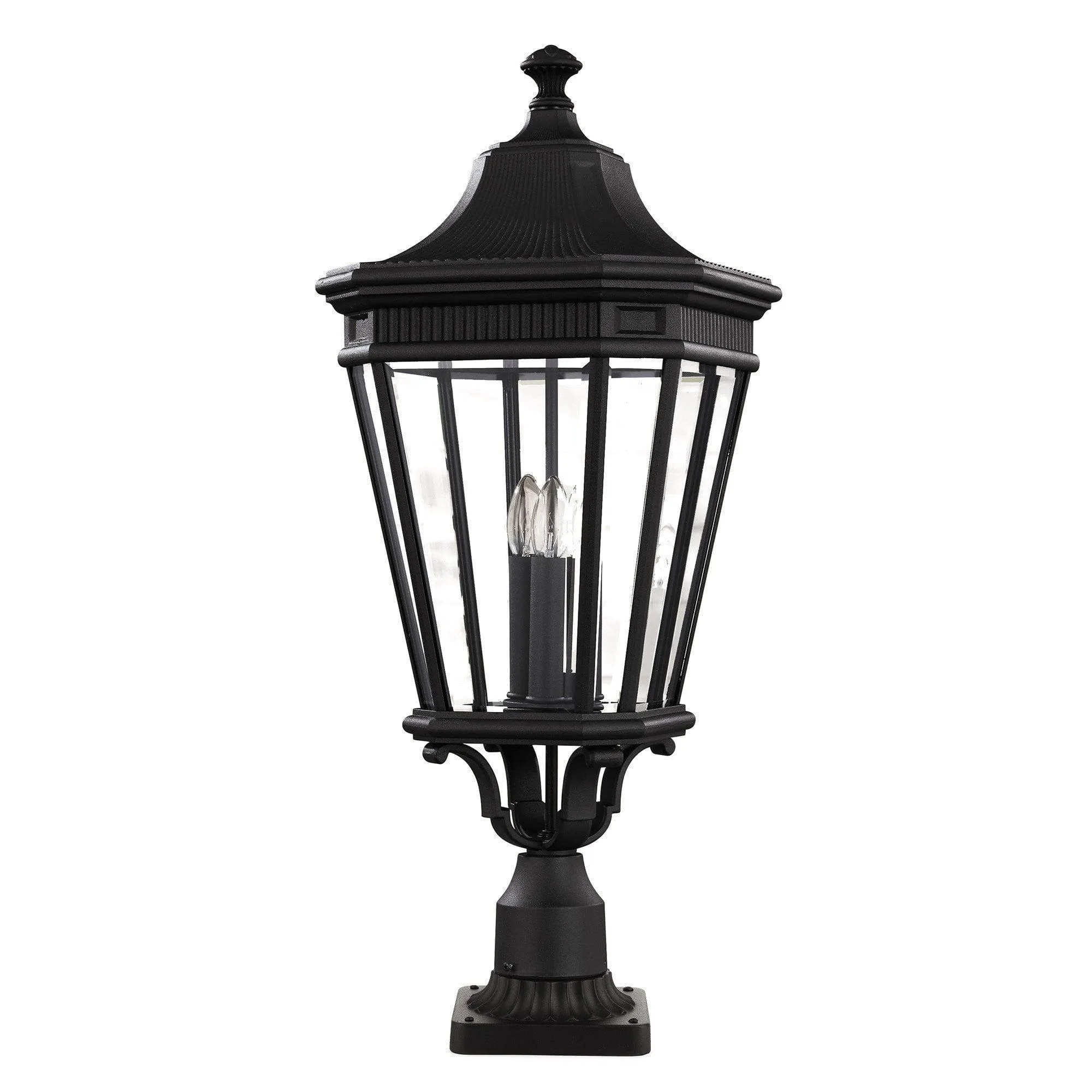 Feiss Cotswold Lane Black Large Outdoor Pedestal Lantern