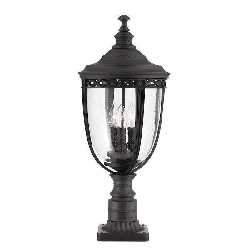 Feiss English Bridle Black Large Outdoor Pedestal Lantern