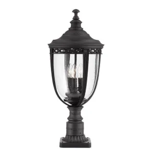 Feiss English Bridle Black Large Outdoor Pedestal Lantern
