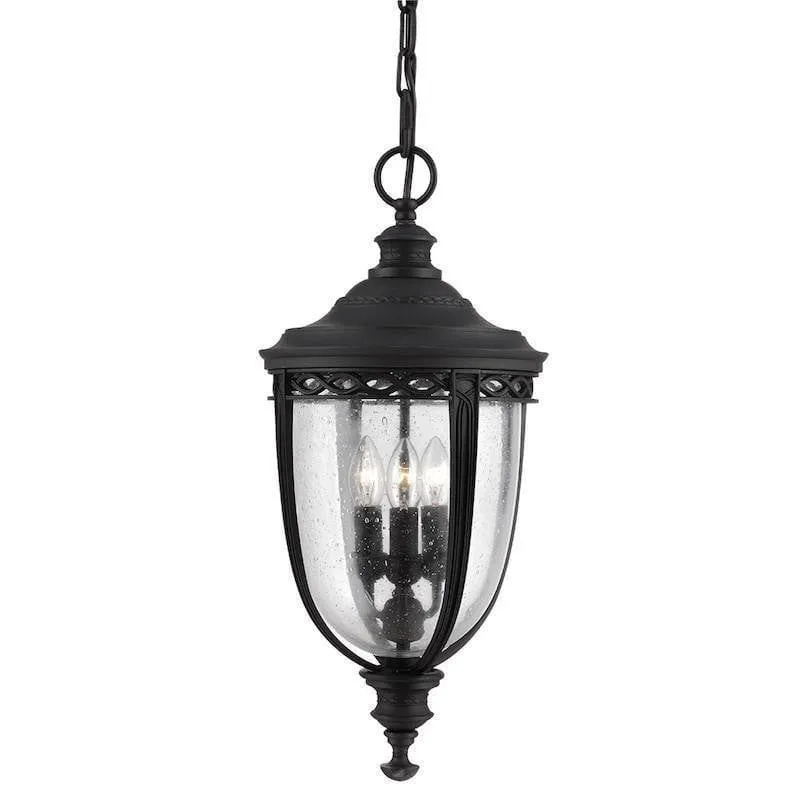 Feiss English Bridle Black Large Outdoor Pendant Light