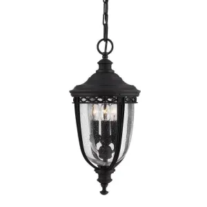 Feiss English Bridle Black Medium Outdoor Pendant Light