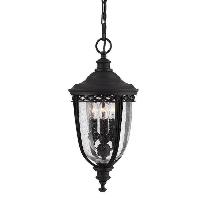 Feiss English Bridle Black Medium Outdoor Pendant Light