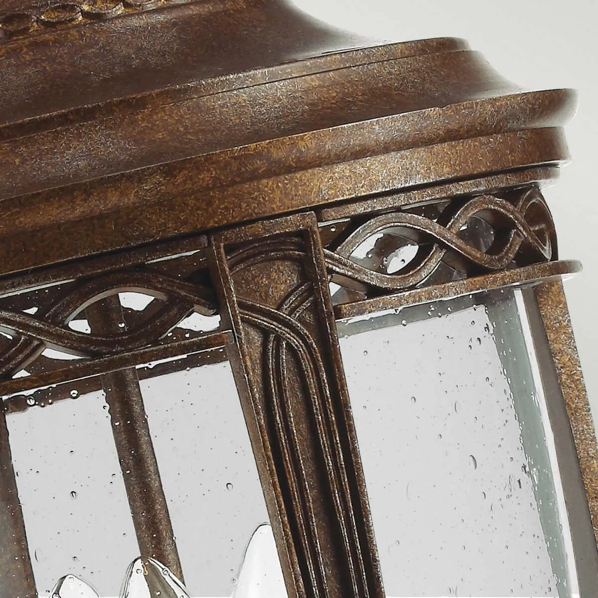 Feiss English Bridle Bronze Large Outdoor Pedestal Lantern