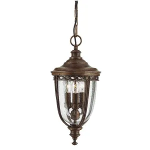 Feiss English Bridle Bronze Medium Outdoor Pendant Light