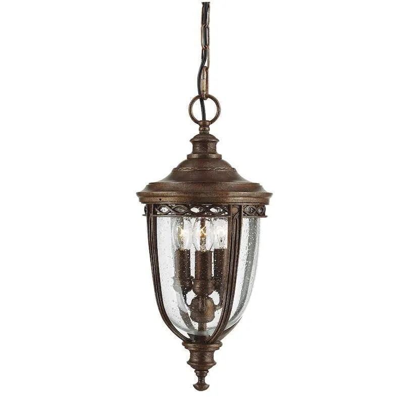 Feiss English Bridle Bronze Medium Outdoor Pendant Light