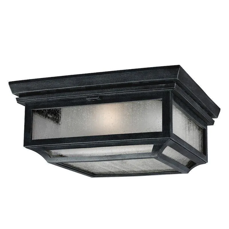 Feiss Shepherd Outdoor Weathered Zinc Flush Light