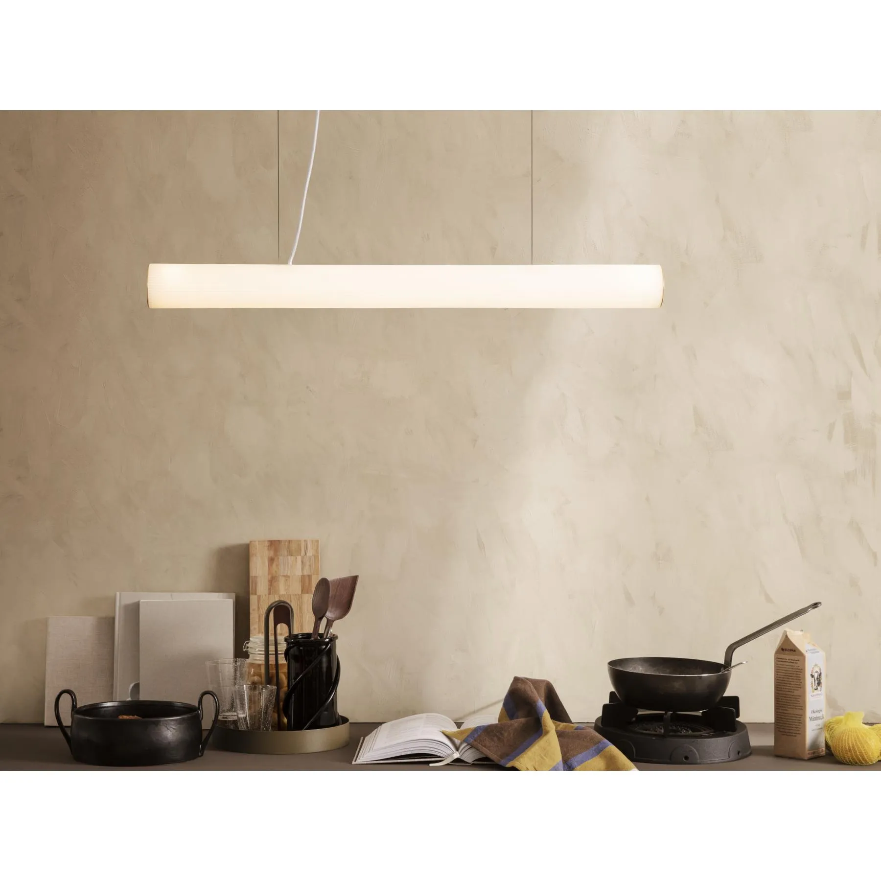 Ferm Living Vuelta Suspension Lamp Brass 100, White