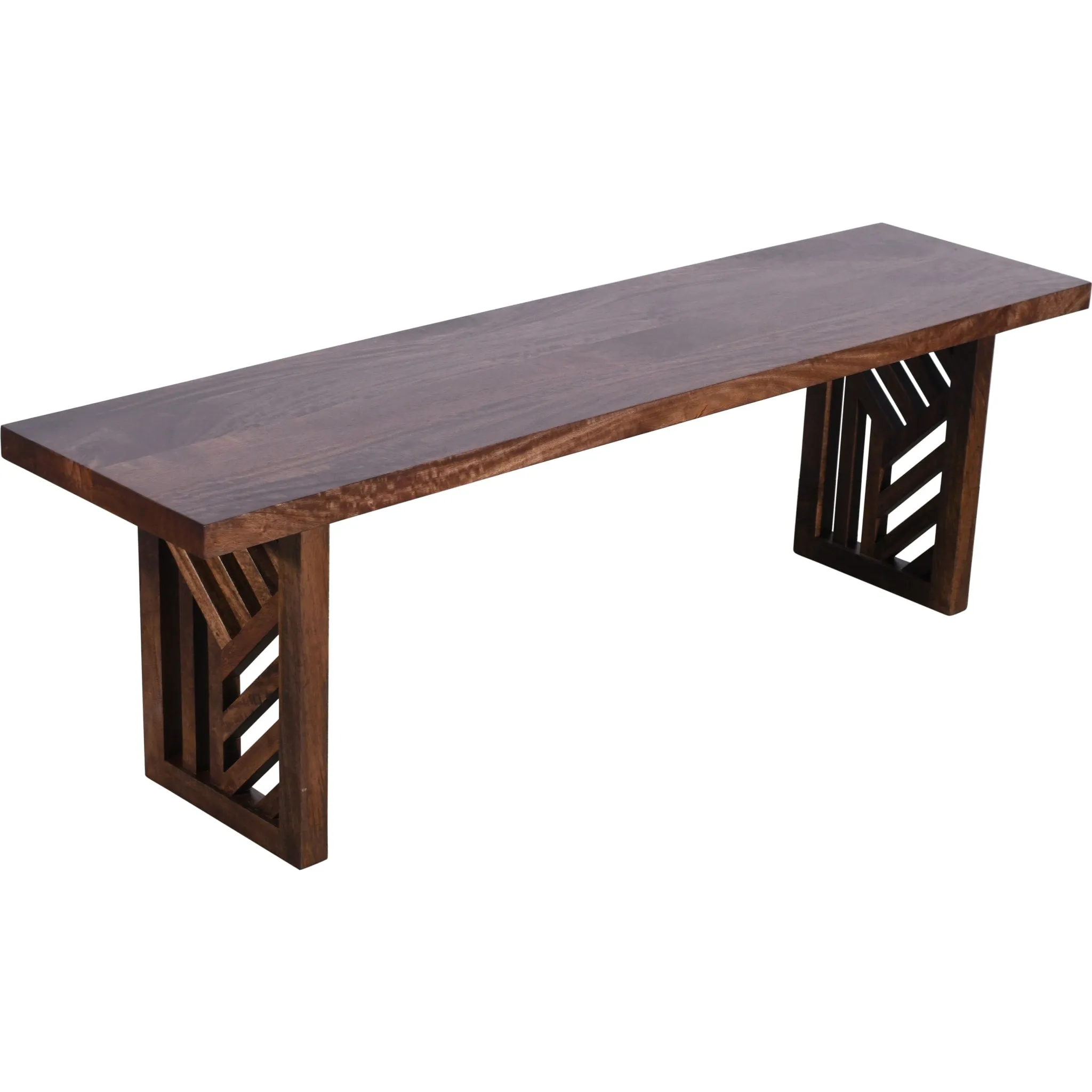Fevano Solid Wood Dining Bench in Smoked Brown Modus