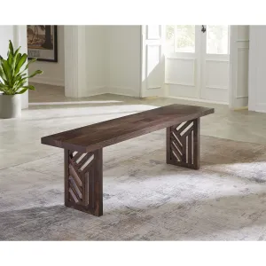 Fevano Solid Wood Dining Bench in Smoked Brown Modus