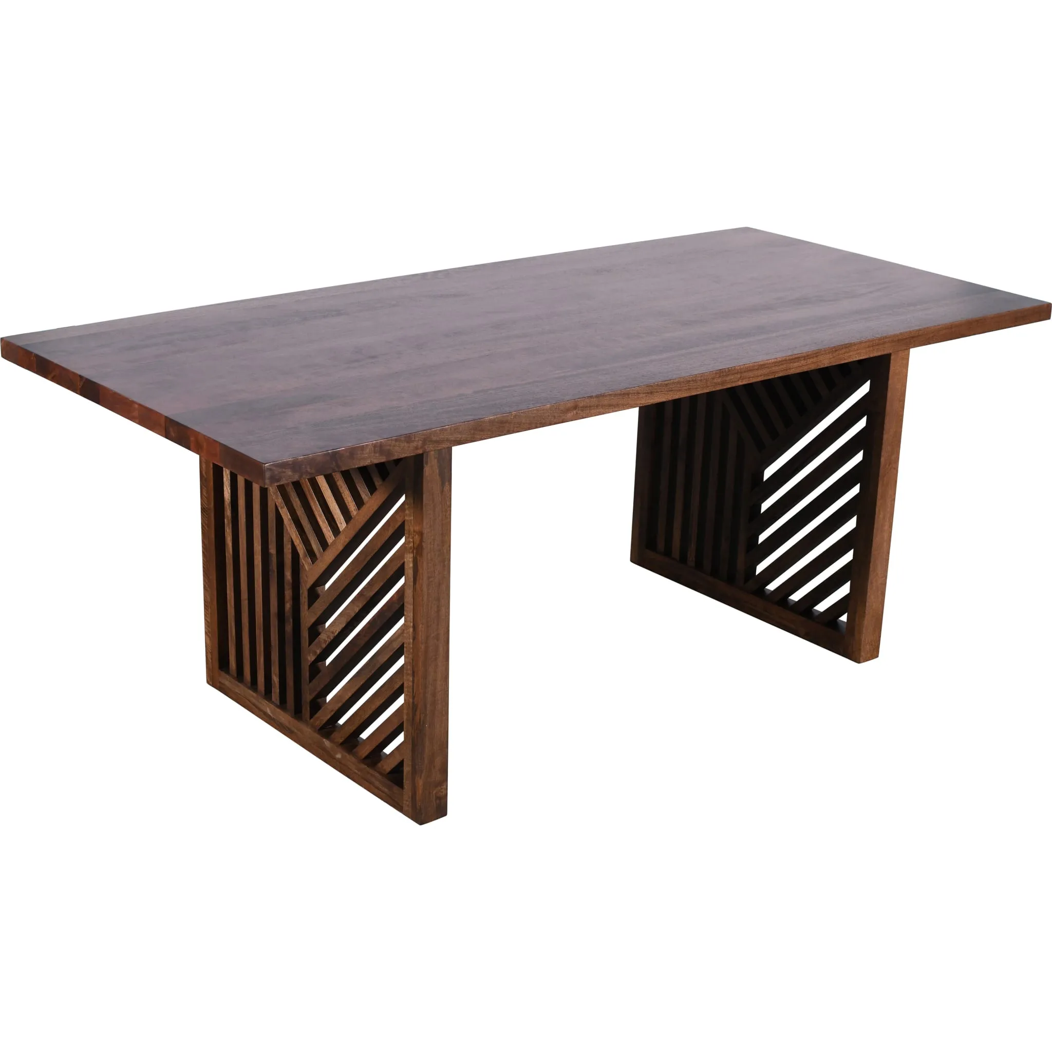 Fevano Solid Wood Rectangular Dining Table in Smoked Brown Modus