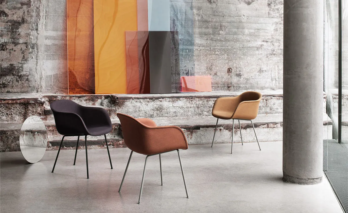 Fiber Arm Chair, Tube Base, Nature/ Black