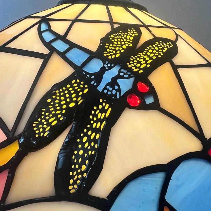 Floral Dragonfly Tiffany Lamp by Loxton Lighting