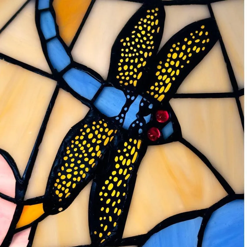 Floral Dragonfly Tiffany Table Lamp