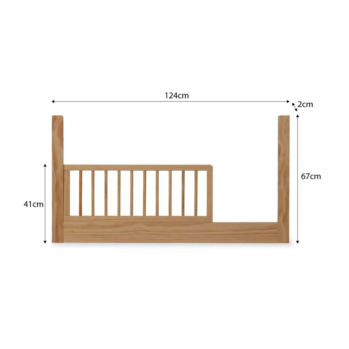 Fraser Coastal Cot Toddler Bed Half Frame - Natural Mocka