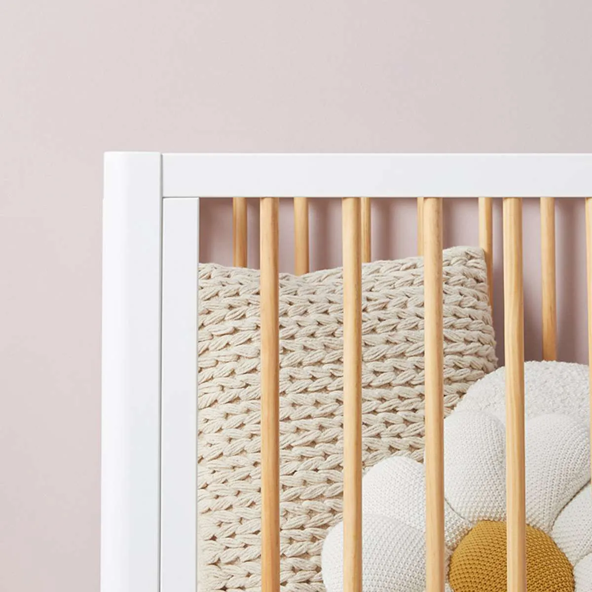 Fraser Coastal Cot - White/Natural Mocka