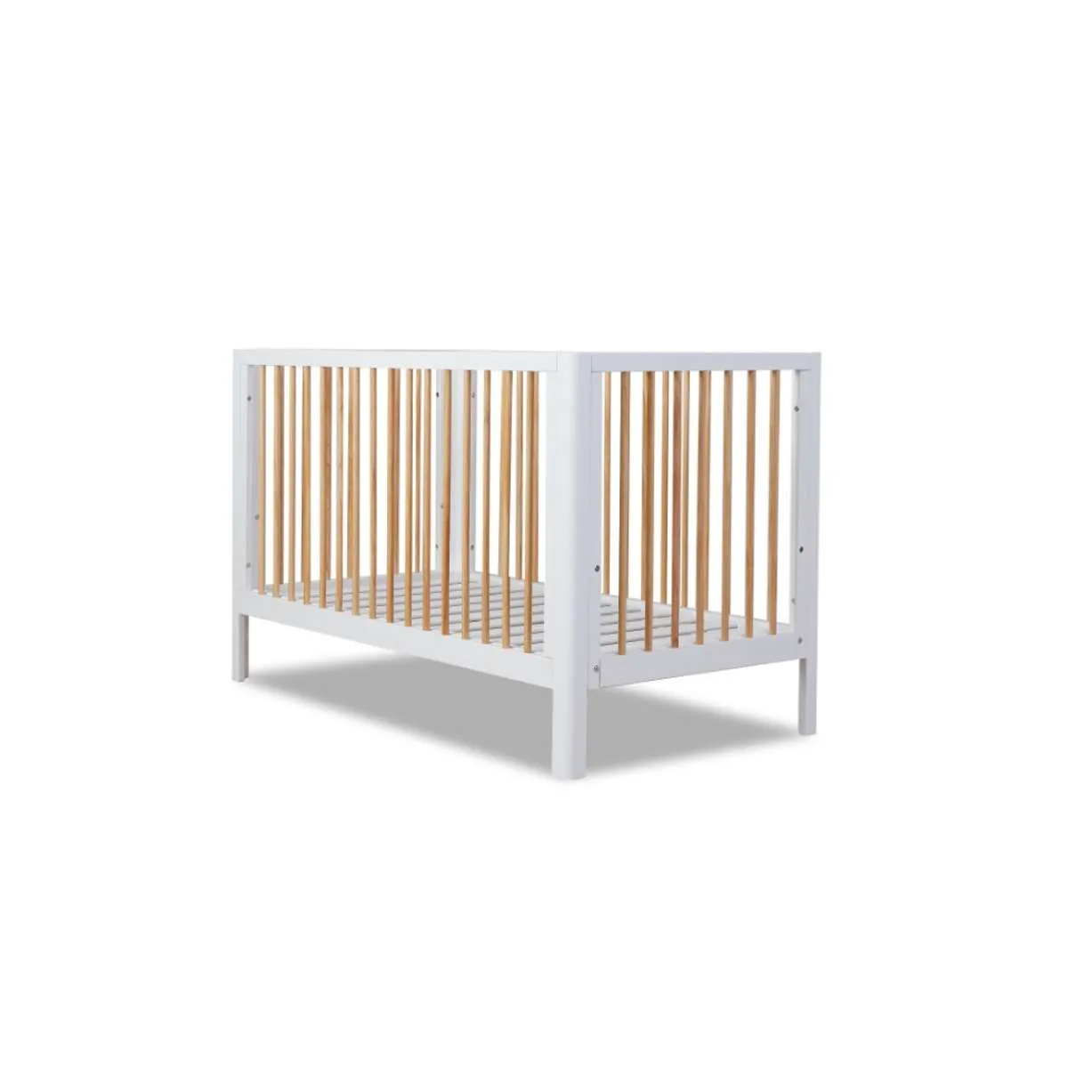 Fraser Coastal Cot - White/Natural Mocka