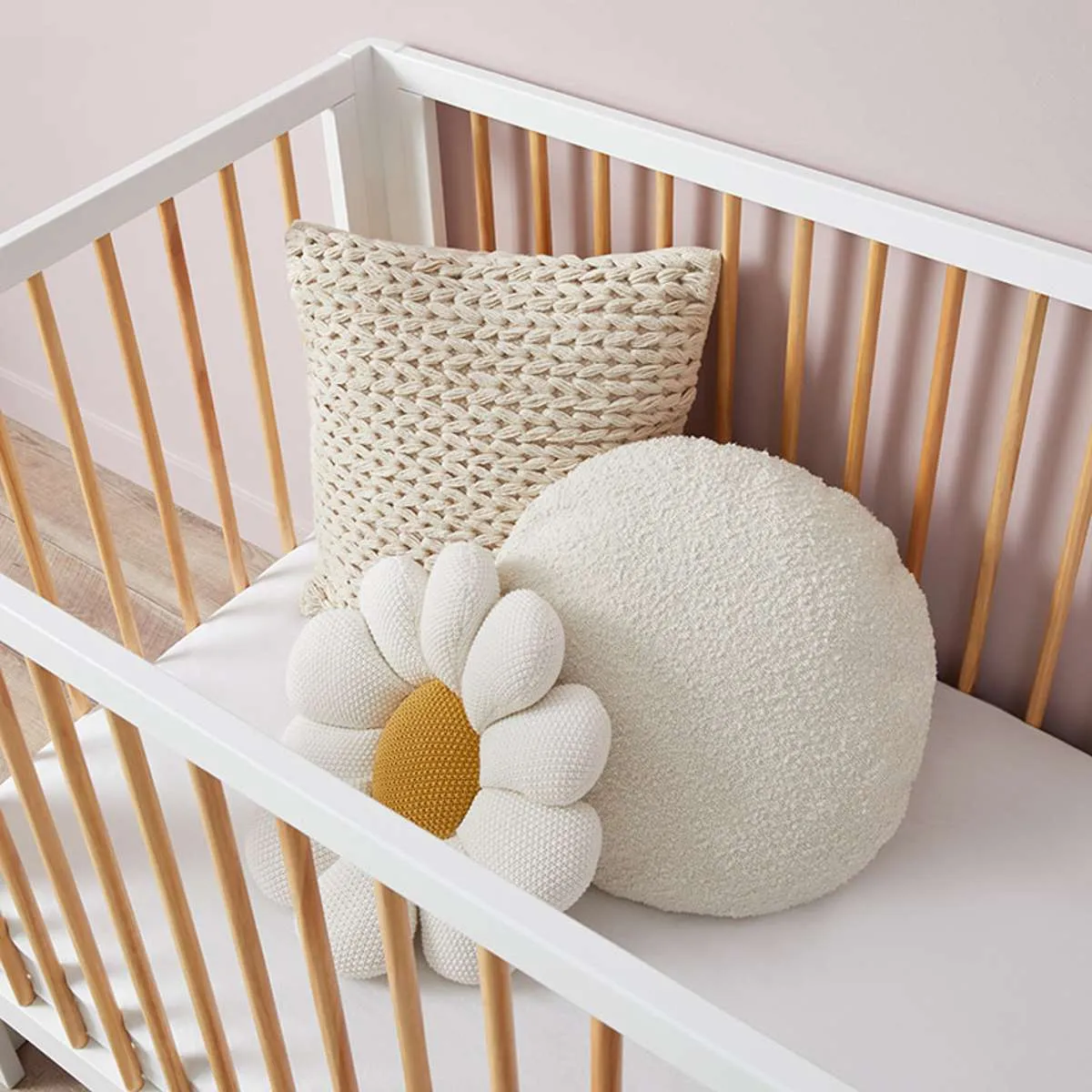 Fraser Coastal Cot - White/Natural Mocka