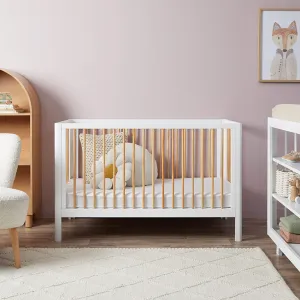 Fraser Coastal Cot - White/Natural Mocka