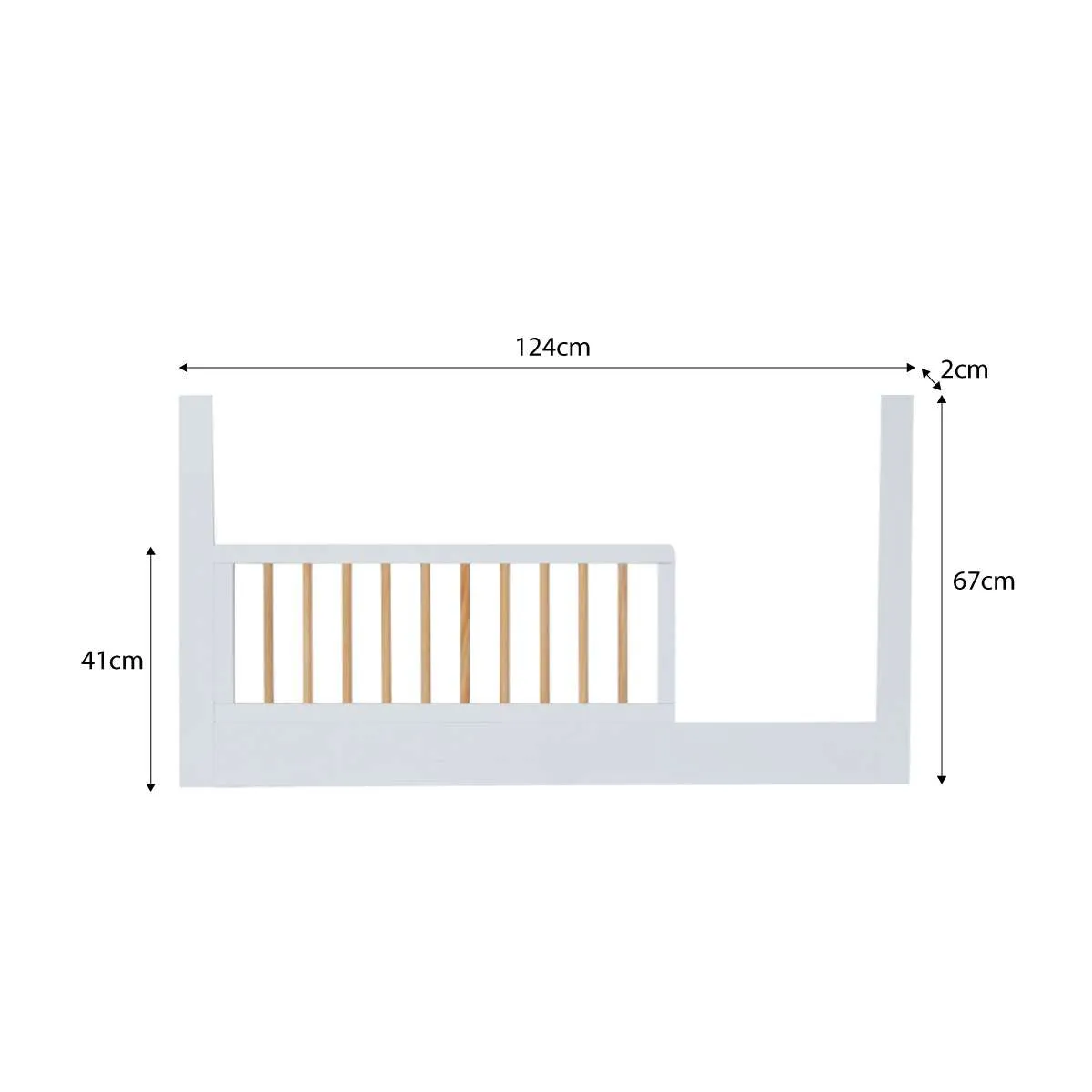 Fraser White/Natural Coastal  3-in-1 Conversion Cot Bundle Mocka
