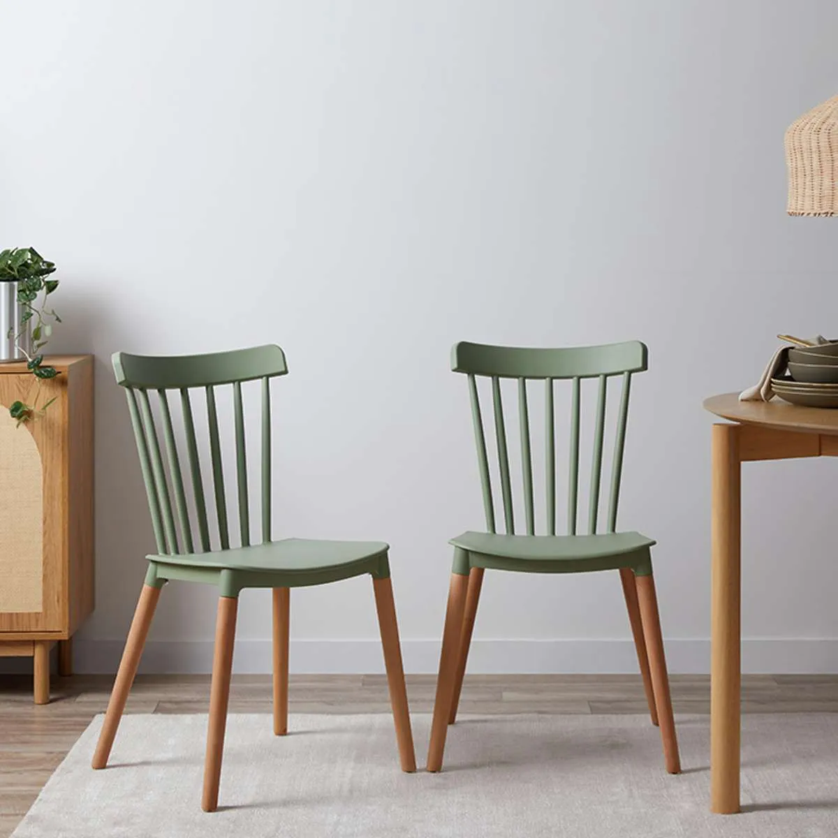 Frida Dining Chair - Sage Green Set of Six Bundle Mocka