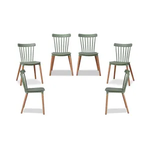 Frida Dining Chair - Sage Green Set of Six Bundle Mocka