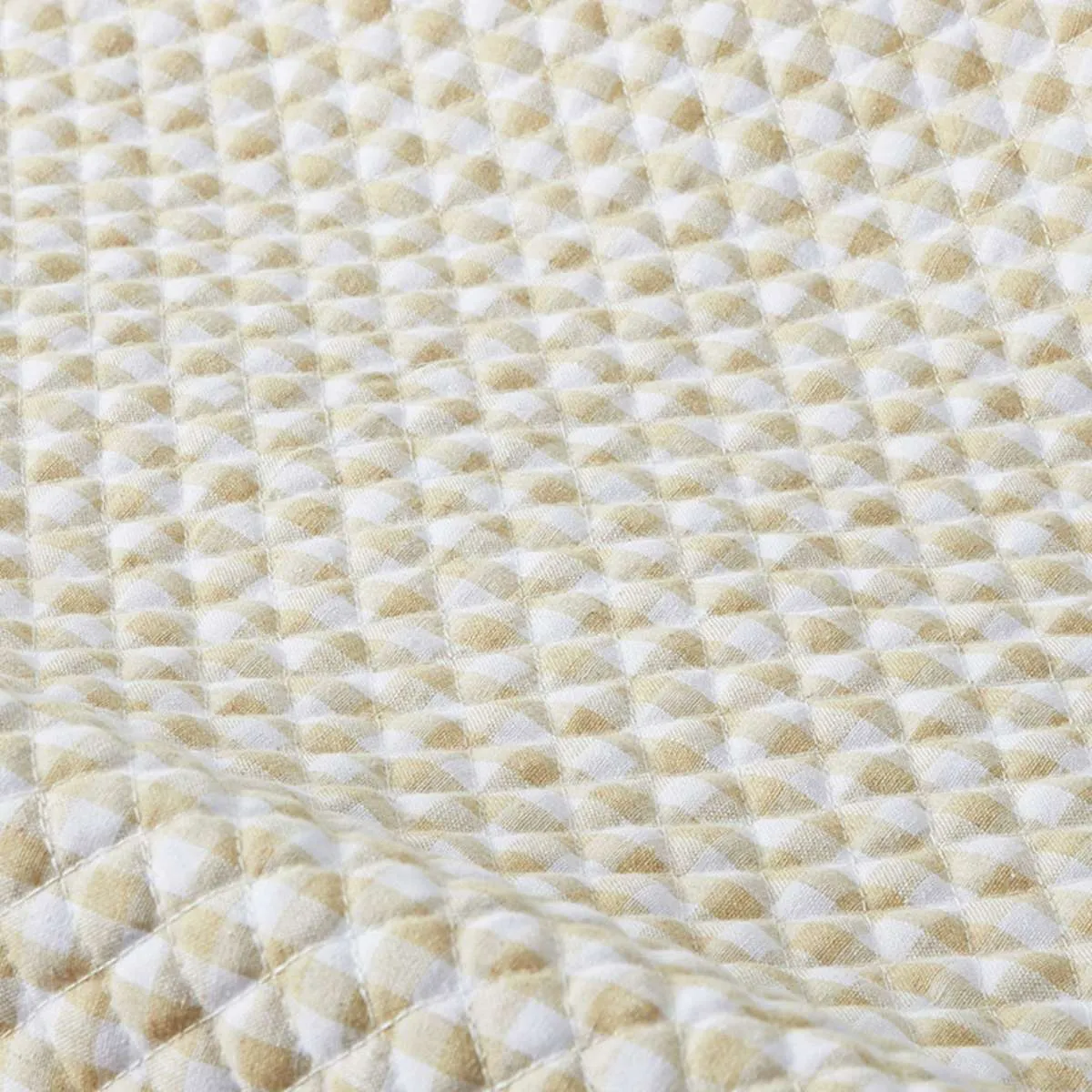 Gingham Waterproof Change Mat Cover - Sand Mocka