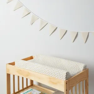 Gingham Waterproof Change Mat Cover - Sand Mocka