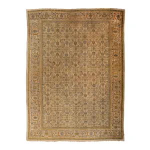 Gold Traditional Antique Persian Rug - 13'1" x 17'6"