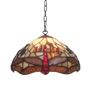 Golden Dragonfly Small Tiffany Ceiling Light