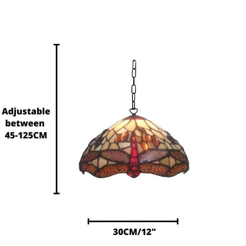 Golden Dragonfly Small Tiffany Ceiling Light