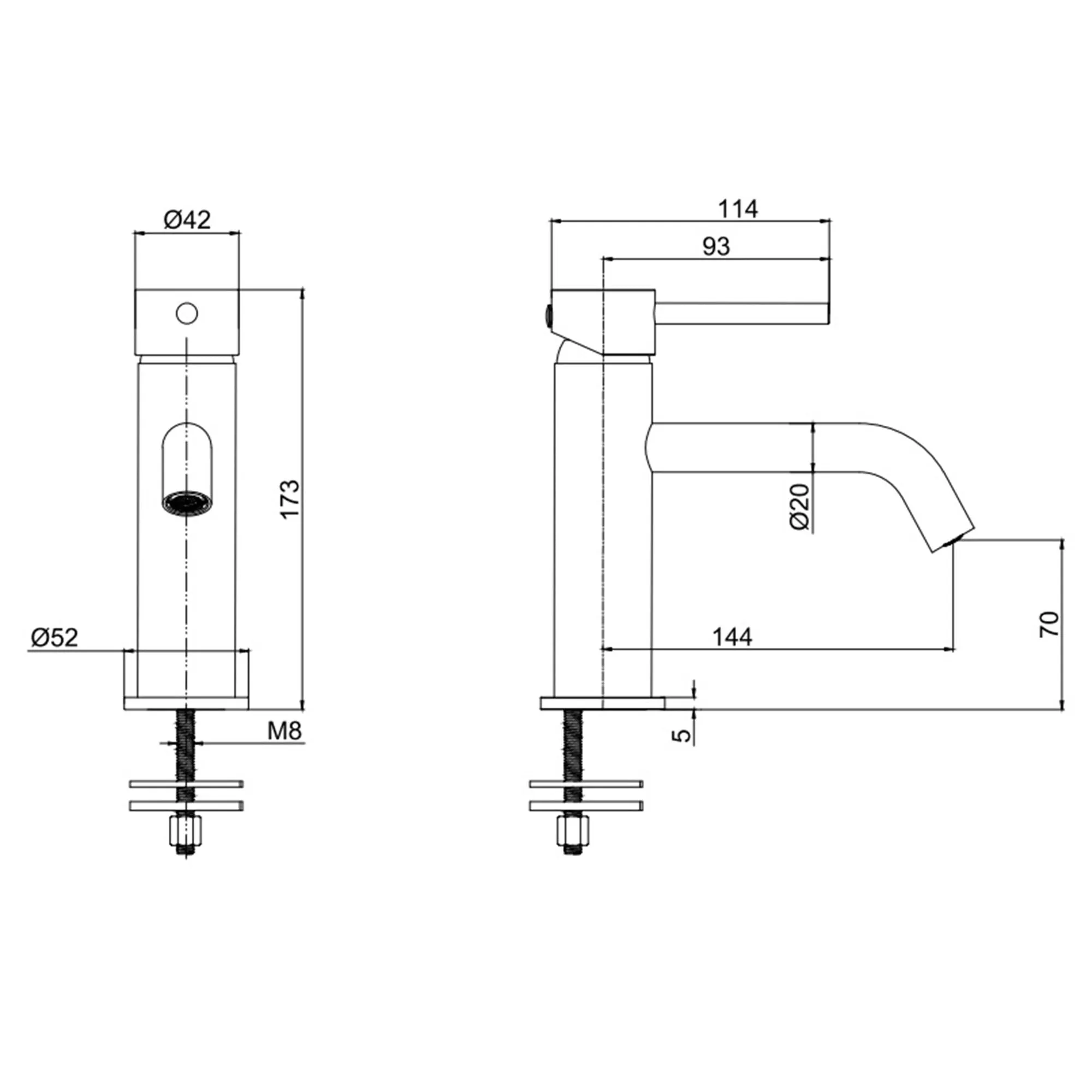 Granlusso Portobello Basin Mixer With Click-Clack Waste - Chrome
