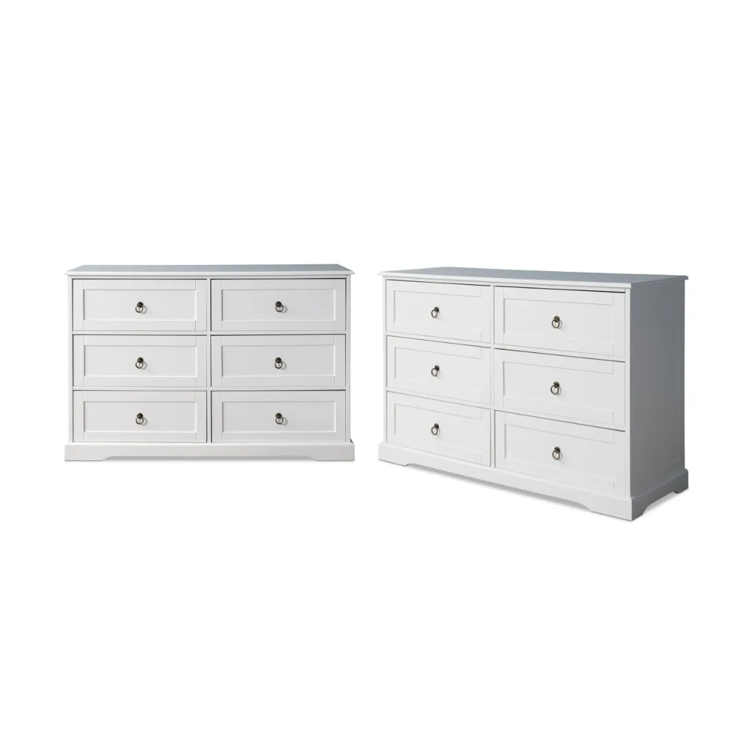 Hamptons Six Drawer - Wide Bundle Mocka