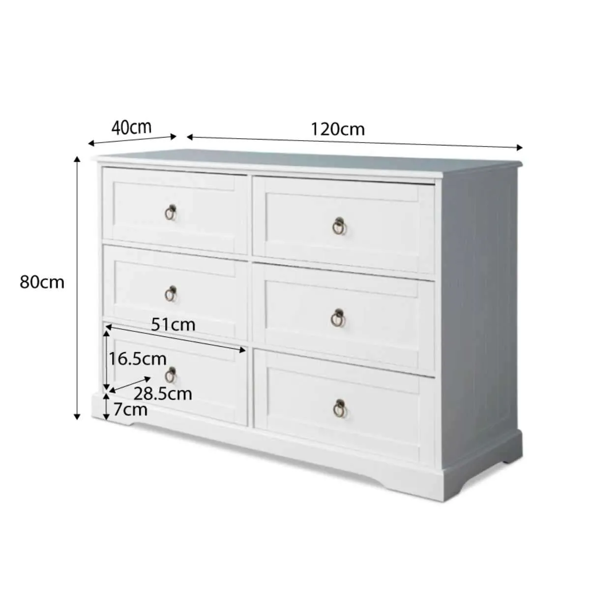 Hamptons Six Drawer - Wide Bundle Mocka