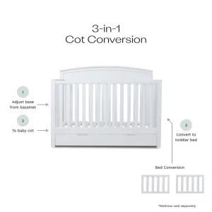 Harbor White 3-in-1 Conversion Cot Bundle Mocka