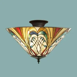 Hector Medium Semi Flush Tiffany Ceiling Light