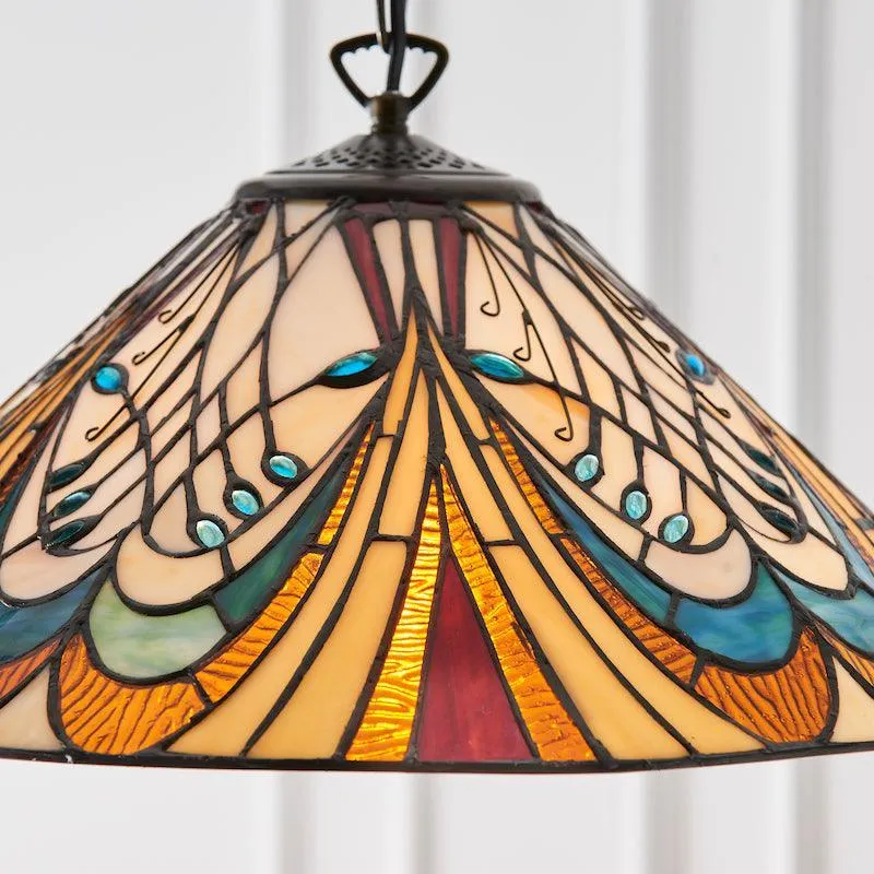 Hector Medium Tiffany Ceiling Light, single bulb fitting