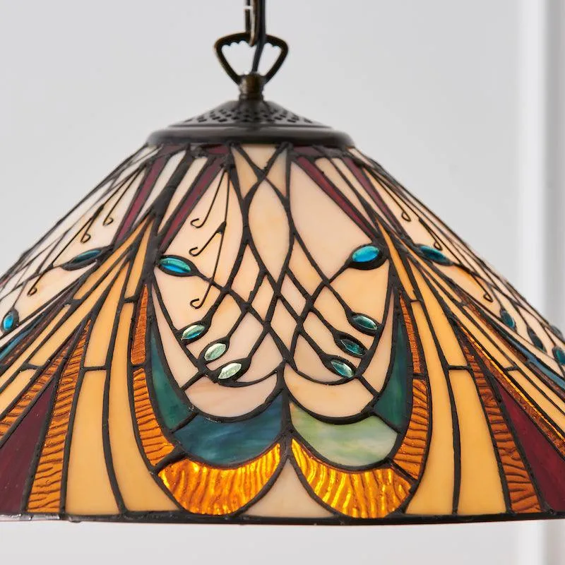 Hector Medium Tiffany Ceiling Light, single bulb fitting
