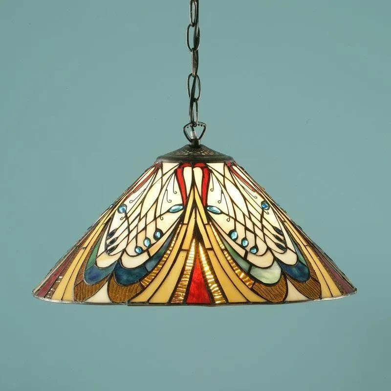 Hector Medium Tiffany Ceiling Light, single bulb fitting
