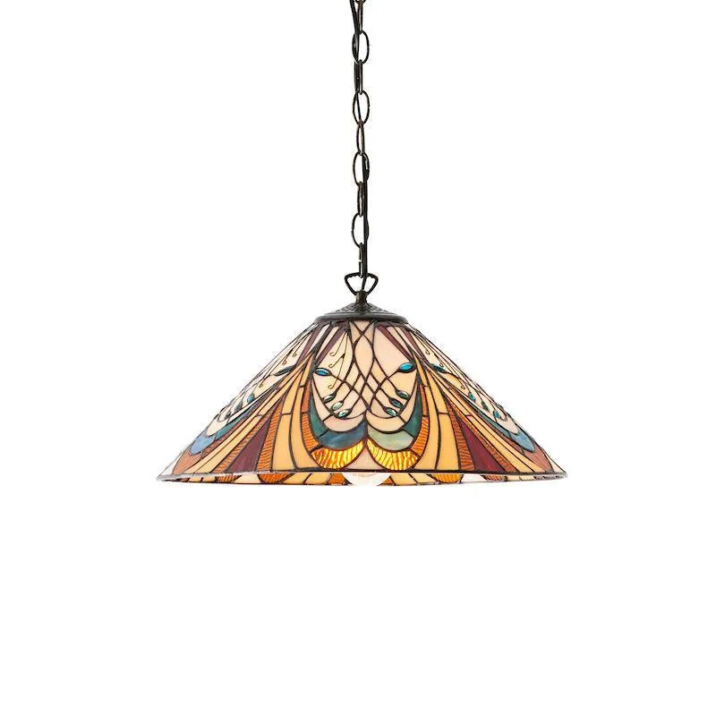 Hector Medium Tiffany Ceiling Light, single bulb fitting