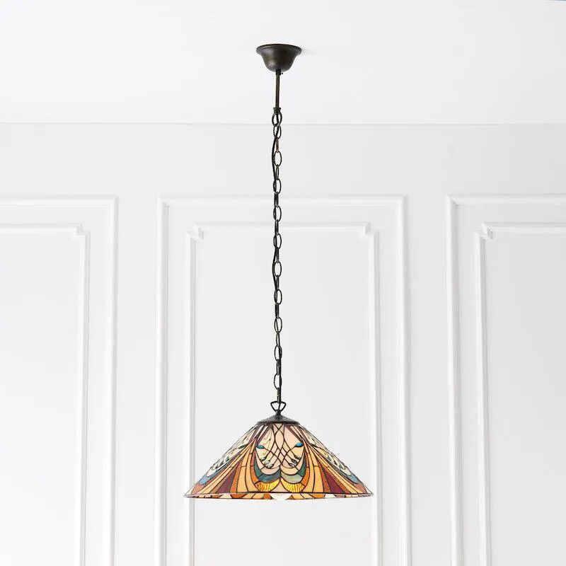 Hector Medium Tiffany Ceiling Light, single bulb fitting