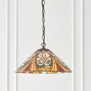 Hector Medium Tiffany Ceiling Light, single bulb fitting