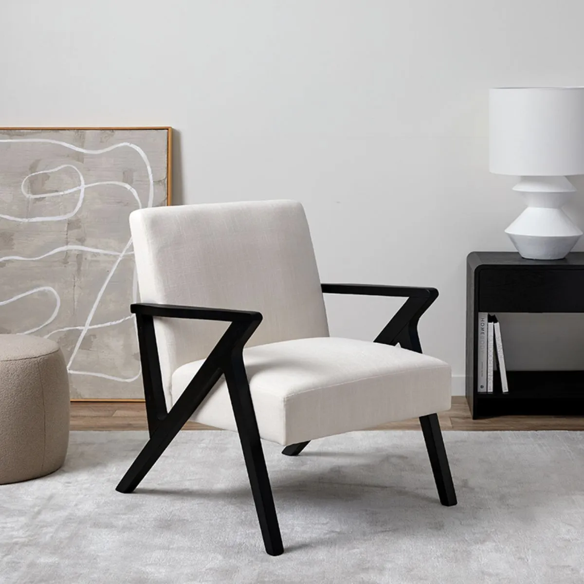 Hector Occasional Chair - Black/Natural Mocka