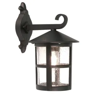 Hereford II Black Outdoor Large Downlighter Wall Light