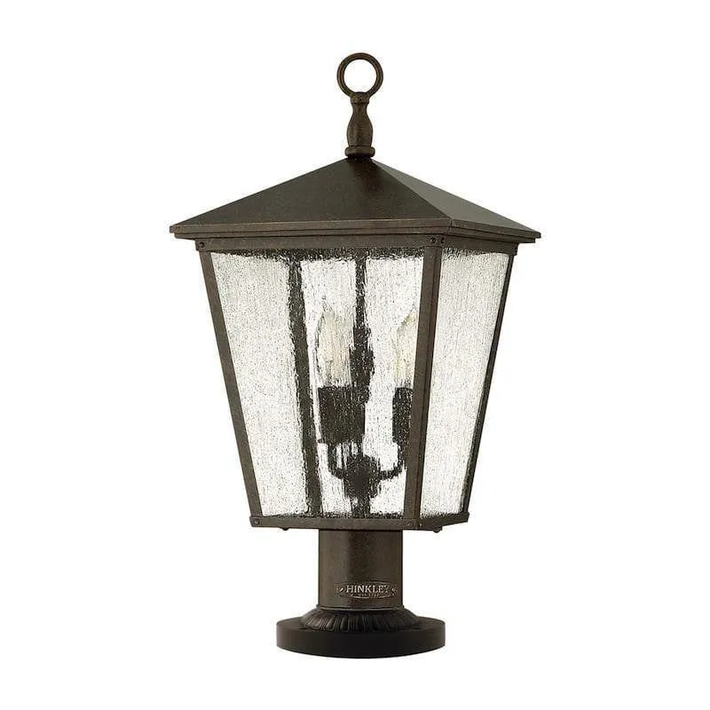 Hinkley Trellis Regency Bronze Outdoor Pedestal Lantern