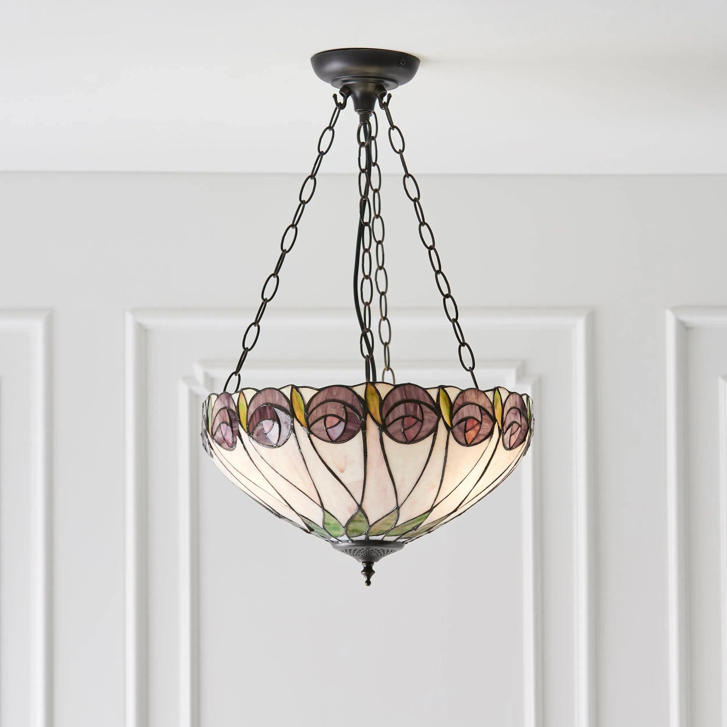 Hutchinson Medium Inverted Tiffany Ceiling Light