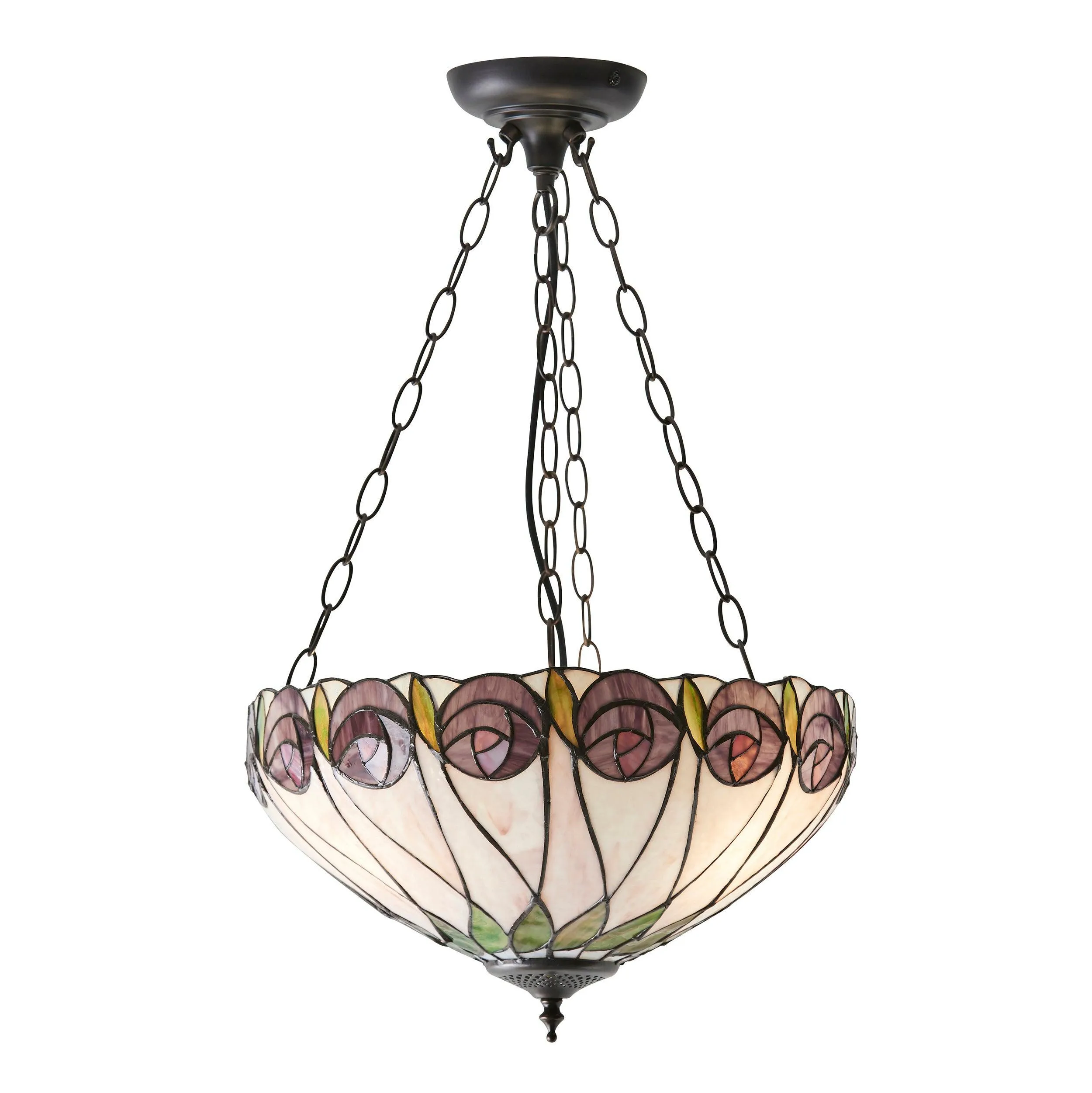 Hutchinson Medium Inverted Tiffany Ceiling Light