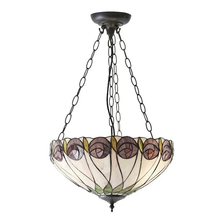Hutchinson Medium Inverted Tiffany Ceiling Light