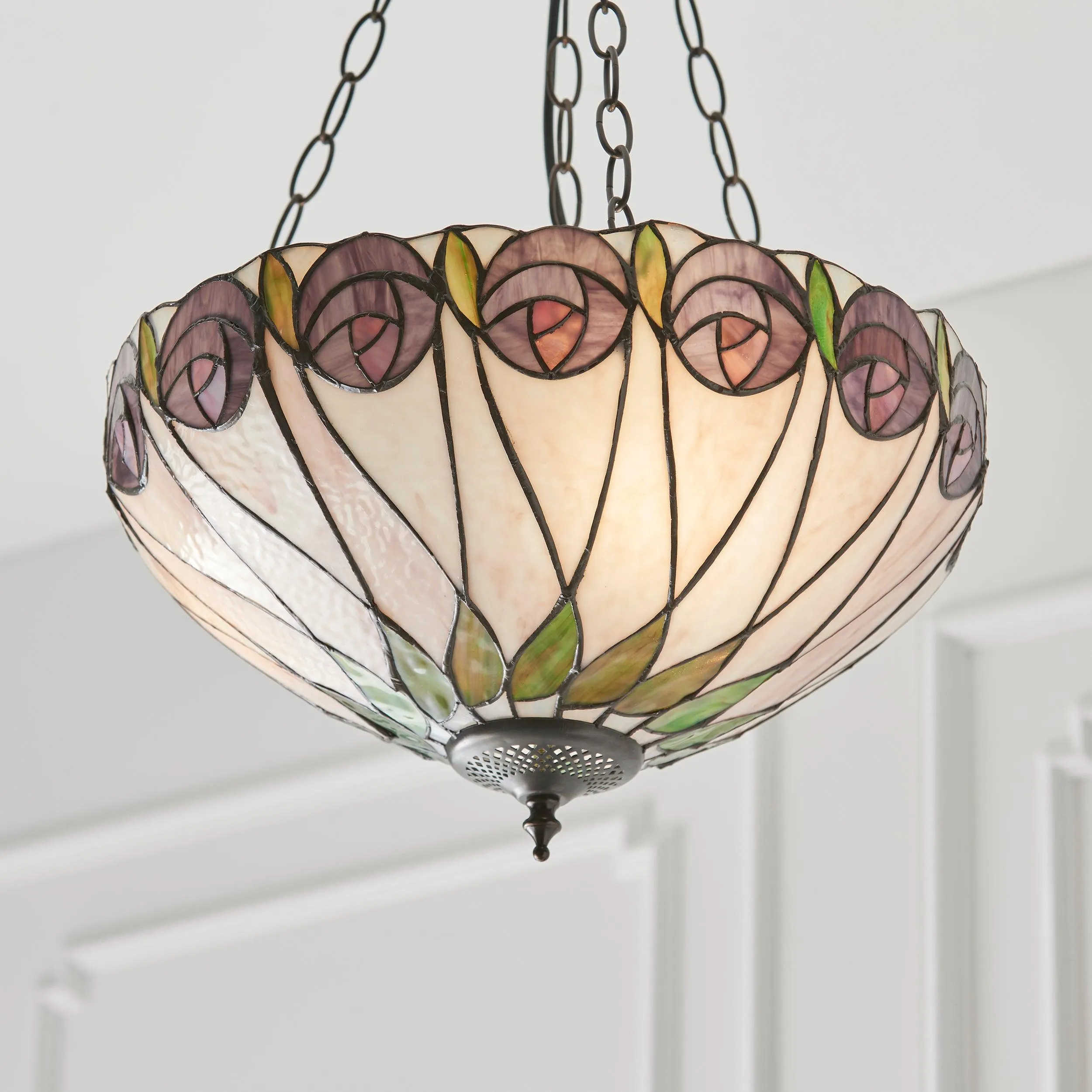 Hutchinson Medium Inverted Tiffany Ceiling Light