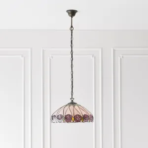 Hutchinson Medium Tiffany Ceiling Light, single Bulb Fitting