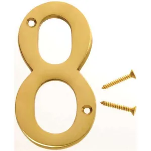 Hy-Ko House Sign #8 Satin Brass 4"